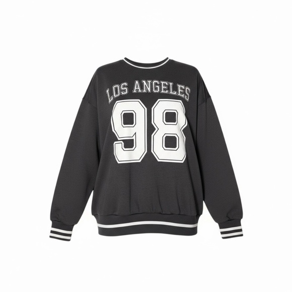 Los Angeles 98 Grey Crew Neck Sweater No comment brand size S long sleeve - Picture 2 of 8